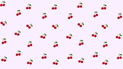 Sweet Cherry Delight on light purple background 