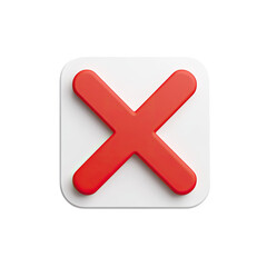 Fototapeta premium Red cross icon in a white square. 3D style
