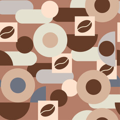 geometric seamless coffee grain pattern