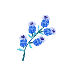 Blue clipart Flower creative stock illustration blossom vector