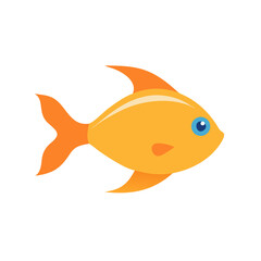 cartoon goldfish isolated on white