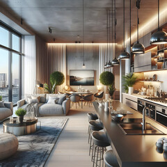 Stylish Luxury Designs for Open Living and Dining Rooms

