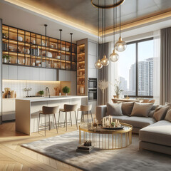 Stylish Luxury Designs for Open Living and Dining Rooms

