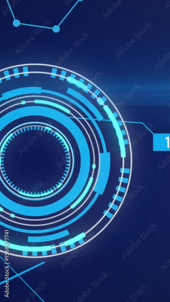 Poster animation of science data processing over dark background