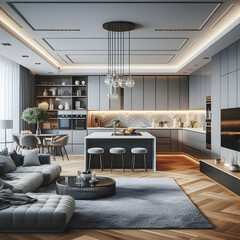 Stylish Luxury Designs for Open Living and Dining Rooms
