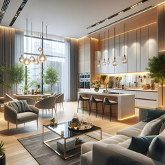 Stylish Luxury Designs for Open Living and Dining Rooms
