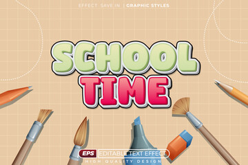 Editable 3d vector text effect for education poster design