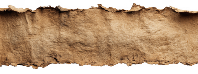 Old Brown Vintage Map Torn Paper on transparent Background