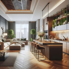 Stylish Luxury Designs for Open Living and Dining Rooms
