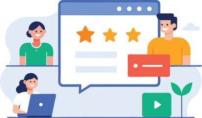 Online customer feedback review stars rating survey