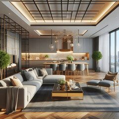 Stylish Luxury Designs for Open Living and Dining Rooms
