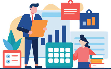 Business team collaboration data analysis project management success