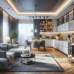 Stylish Luxury Designs for Open Living and Dining Rooms
