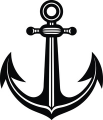 Sea anchor vector silhouette