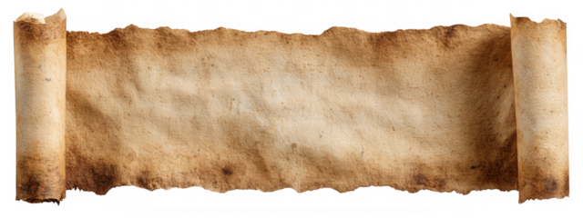 Old Brown Vintage Map Torn Paper on transparent Background