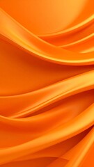 Fototapeta premium Abstract orange waves smooth silk fabric background texture