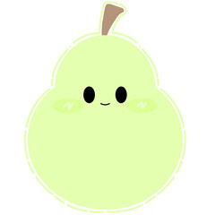 Cute Pastel Pear Illustration