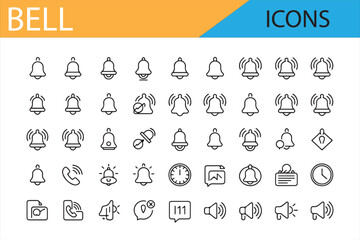 Collection of Bell and Alarm Icons for Mobile, Sound and Call Alerts