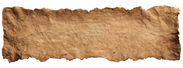 Old Brown Vintage Map Torn Paper on transparent Background