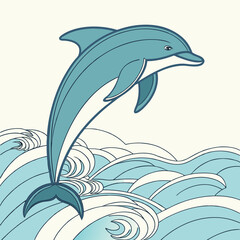 
3d rendering of colorful dolphins