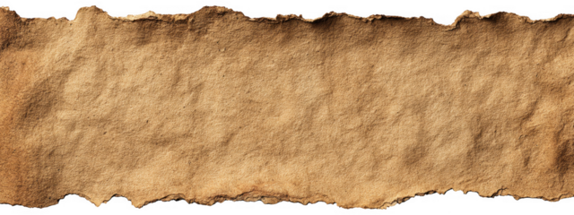 Old Brown Vintage Map Torn Paper on transparent Background