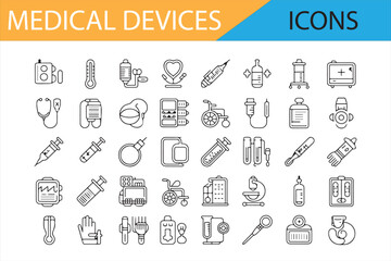 Medical Instruments and Equipment Icons for Healthcare Projects

