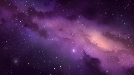 Mystical Cosmic Nebula: Dreamy Purple and Pink Space Landscape Filled with Dazzling Stars
