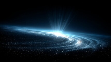 Stunning Spiral Galaxy Portrait: Ethereal Light and Textured Cosmic Arms Amidst Deep Space