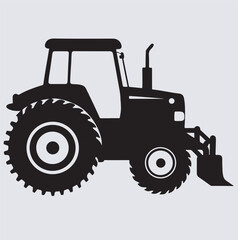 Obraz premium tractor silhouette vector art illustration, tractor isolated on white background
