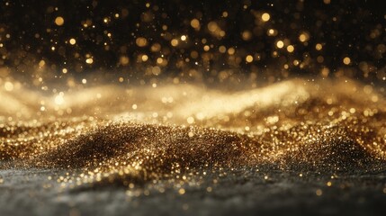 Golden glitter texture with bokeh