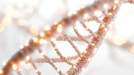 Innovation DNA Helix Close up of a DNA molecule with intricate details, white background, emphasizes the complexity of genetic information
