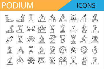 Podium Symbols for Victory, Success, and Recognition Designs

