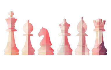 Fototapeta premium Row of stylized chess pieces