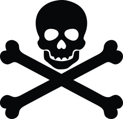 toxic warning symbol skull and bones for caution and label design