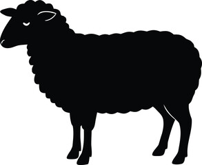 black sheep silhouette vector for farm animal design projects