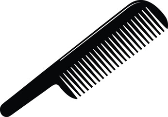 black comb silhouette vector for hair care and salon logo