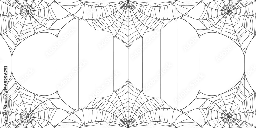 Canvas Prints halloween cobweb frame border, spider web vector isolated on transparent background. vector eps