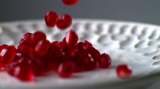 Red objects on white surface