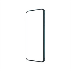 Front side view photo of black smartphone or mobile phone without background template for mockup