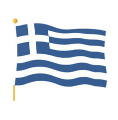 Obraz premium Simplified, Cartoon Themed Greek Flag