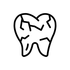 Cracks tooth icon