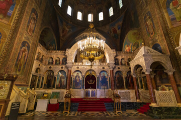 Fototapeta premium Interior of Saint Alexander Nevsky Cathedral in Sofia, Bulgaria
