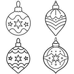 Christmas Decoration Coloring Page - Festive Ornament Line Art Illustration for Kids and Adults