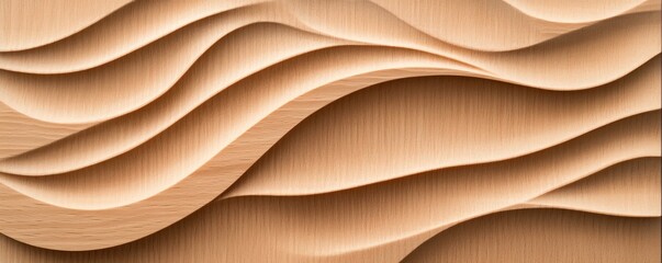 Obraz premium Carved Wood Waves Abstract Texture Design, Woodworking , Background
