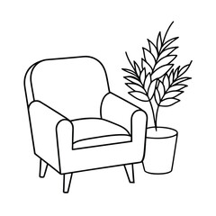 armchair and flowers
