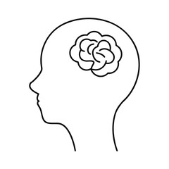 Obraz premium drawing men head and brain art