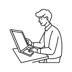 continuous one line drawing of digital artist