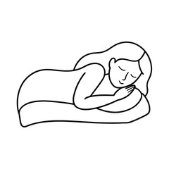  drawing of woman sleeping