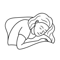  drawing of woman sleeping