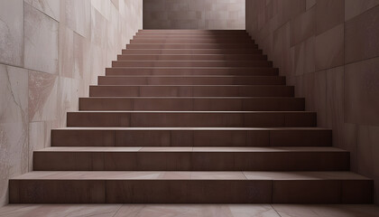 Ascending Steps: A modern, upward-leading staircase. Captured in a simple and elegant style, perfect for conveying concepts of progress, achievement, or journey. 